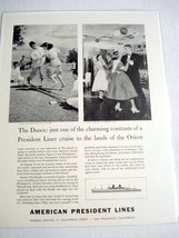 1958 American President Lines Ad The Dance - $8.99