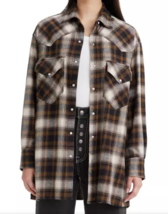 Levi&#39;s Women&#39;s Dylan Western Plaid Shirt Size XS RAVENA PLAID CREME - £30.92 GBP