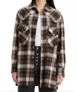 Levi&#39;s Women&#39;s Dylan Western Plaid Shirt Size XS RAVENA PLAID CREME - $39.59