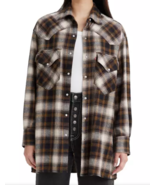 Levi&#39;s Women&#39;s Dylan Western Plaid Shirt Size XS RAVENA PLAID CREME - £31.47 GBP