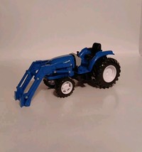 New Holland Tractor Loader Toy Blue 8&quot; Length Missing Front Bucket Farm ... - $8.17