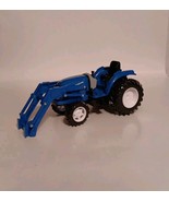 New Holland Tractor Loader Toy Blue 8&quot; Length Missing Front Bucket Farm ... - $150.08 MXN
