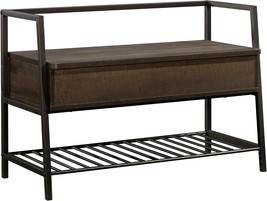 Smoked Oak Finish On The Sauder North Avenue Storage Bench. - £105.86 GBP