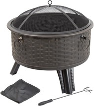 Pure Garden 50-156 Fire Set, Wood Burning Pit-Includes Screen, Cover And, Bronze - $134.99