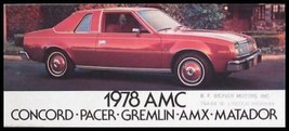 1978 American Motors AMC Car Sales Brochure AMX Pacer Gremlin  - £5.41 GBP