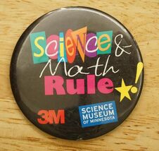Vintage Pinback Button Science &amp; Math Rule 3M Science Museum of Minnesota - $12.86