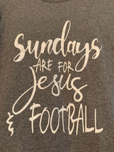 Nwt - Sundays Are For Jesus &amp; Football Adult Size M Gray Short Sleeve Tee - £13.43 GBP