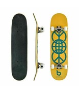 Gold World Peace Graphic Bamboo Skateboard (Complete Skateboard) - $2,293.01 MXN
