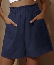 Knoeasy Dark Blue Paper-Bag Pocket Wide-Leg Shorts Size Small NWOT - $11.39