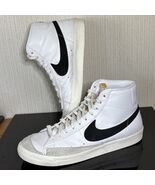 Nike Blazer Mid 77 Basketball Sneakers Mens 12 White Black Swoosh BQ6806... - €41,20 EUR