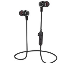 NEW Bluetooth Wireless Stereo Magnetic Sports Gym Headset Headphones W/Mic BLACK - £7.41 GBP
