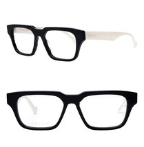 GUCCI 0963 Black White Rectangular Eyeglasses 53m GG0963O 002 Optical Un... - £186.97 GBP