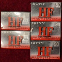 SONY HF High Fidelity Tape Cassettes Type I Normal Bias 90 Minutes Lot of 5 NEW - £10.07 GBP