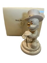 Lenox Disney 6” Mickey Mouse Steps Out Figurine Gold Ivory Top Hat Cane - £45.54 GBP