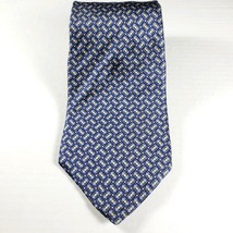 Perry Ellis Portfolio Men Dress Silk Tie 56.5&quot; long 4&quot; wide Blue and Yellow - £3.89 GBP