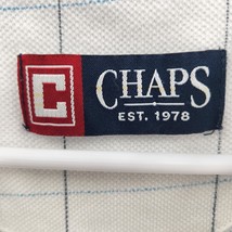 Chaps Polo Shirt Men&#39;s Size XL Short Sleeve Checkered Logo White Blue - £11.81 GBP