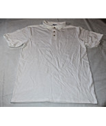 Hanes Stay Clean adult large L 42-44 mens White short sleeve polo shirt NOS - £10.11 GBP