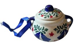 Boleslawiec Wiza Pottery Sugar Bowl Christmas Ornament Holiday Bells - $39.59