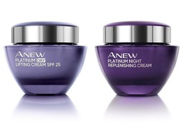 Avon Anew Platinum DAY Lifting Cream Spf 25 and Platinum NIGHT Replenishing Crea - $48.99