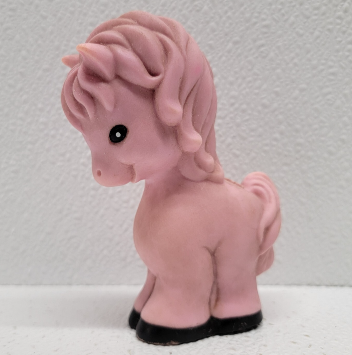 Vintage 1988 The First Years Baby Pink Horse Rubber Squeak Toy - $24.74