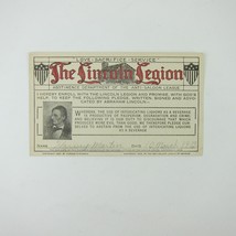 Abraham Lincoln Legion Abstinence Anti-Saloon League Pledge Card Antique 1912 - £24.04 GBP