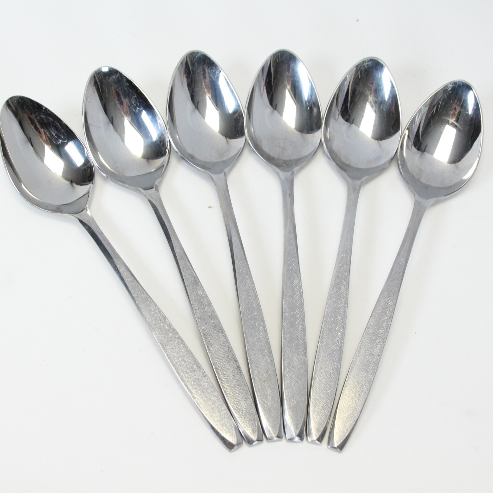 Ekco Corsair Oval Soup Spoons 7-1/2&quot;  Stainless Lot of 6 - $25.47