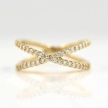 Criss Cross X Ring Wedding Band,Minimalist Engagement X Ring,Bridal Wedding Ring - £65.01 GBP