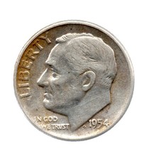 1954 Roosevelt Dime - Silver - Circulated Minimum Wear - $5.00