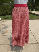 NWOT VINCE CAMUTO PINK PRINT PLEATED SKIRT L - £15.97 GBP