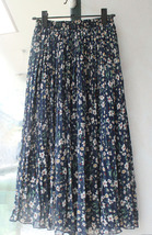 Black Pleated Chiffon Skirt Outfit Women Summer Chiffon Midi Skirt Plus Size image 3