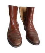 Well loved Vintage 7.5 D Men&#39;s Short side zip Cowboy boot Leather made i... - $40.00