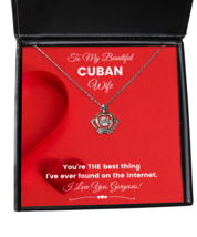 Cuban Wife Necklace Birthday Gifts - Crown Pendant Jewelry Present From  - £39.80 GBP