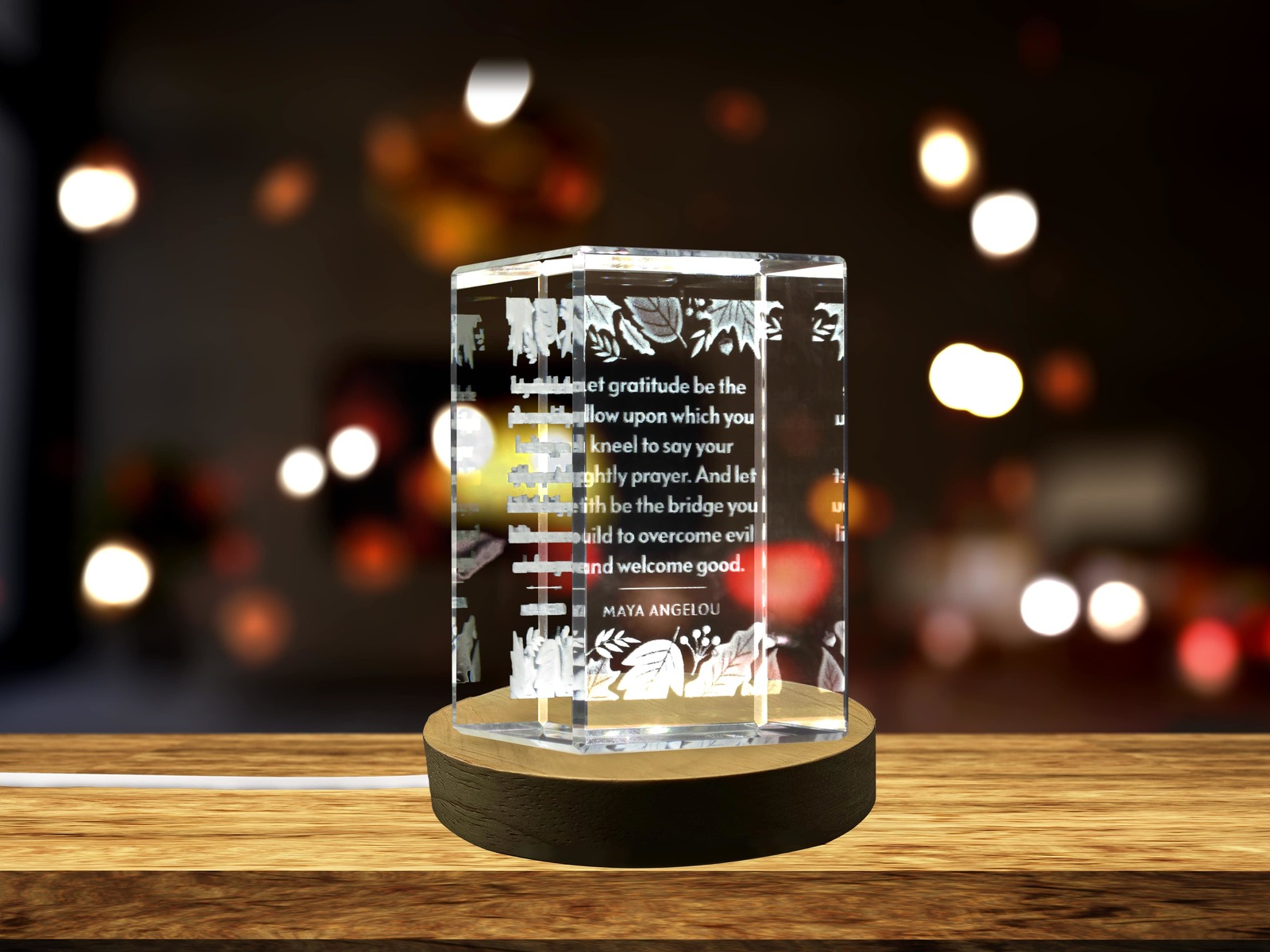 LED Base included | Thanksgiving 13 3D Engraved Crystal 3DEngraved Crystal
