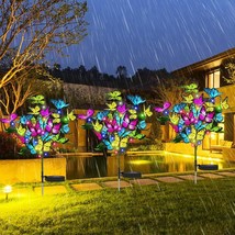 Solar Butterfly Lights Outdoor, 63 Butterflies 126 Led Solar Garden Deco... - £40.11 GBP