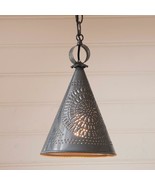 Sturbridge Witch&#39;s Hat Pendant Light in Country Punched Tin Irvin&#39;s Tinw... - £69.92 GBP