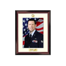 Engraved Photo Frame Personalize Plaque Matted 8x10 USAF Army USMC Navy Military - £100.76 GBP