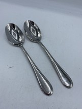 Oneida Souffle Gourmet Collection Stainless Set 2 Soup Spoons 18/10 Vietnam - £18.67 GBP