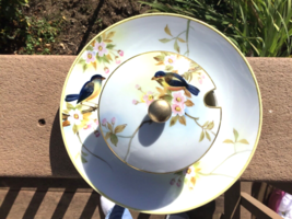 Nippon Chip and Dip Cheese and Cracker 1891-1921 Original Piece Bird and Flower - £36.09 GBP