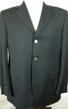 GORGEOUS Canali Solid Black Double Vent Light Weight Wool Sport Coat 40R... - $121.49