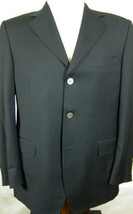 GORGEOUS Canali Solid Black Double Vent Light Weight Wool Sport Coat 40R... - £96.75 GBP