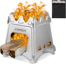 Lixada Camping Wood Stove Folding Lightweight Stainless Steel Wood Burning - $31.95