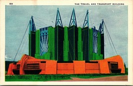 Vtg Linen Postcard Travel &amp; Transport Building Chicago World&#39;s Fair 1933  - £3.47 GBP