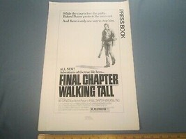 Movie Press Book 1977 FINAL CHAPTER WALKING TALL 8 pages AD PAD [Z106b] - £33.22 GBP