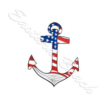 American Flag Anchor High Quality Printed Vinyl Decal Auto Truck SUV Car Sticker - £5.58 GBP+