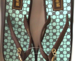 NEW Sandals Aqua Turquoise Wedge Shoes Flip Flops GIGI HILL Small  (6/7) - £1.56 GBP