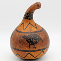 Hand Painted Gourd Kenya African Guineafowl Bird Swahili Imports Vintage  - £14.22 GBP