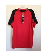 PSYBERIA Dry Goods Athletic Shirt Wicking Red 1/3 Zip Short Sleeve Pullo... - $42.75