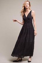 Nwt Anthropologie Tulie Black Beaded Lace Maxi Dress By Floreat 6 - £74.70 GBP