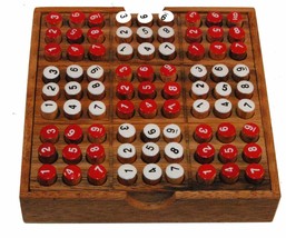 BoardGame Ethical Thai Wooden Sudoku Maths Travel Brain Teaser IQ 13x13x2.5cm - £22.55 GBP