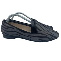 Cole Haan Calf Fur Zebra Print Flats Loafers Shoes Gray Black Womens 9.5 - $29.69